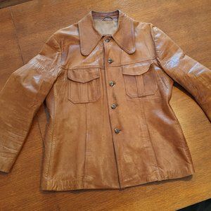 Holt Renfrew Vintage 70's leather brown jacket